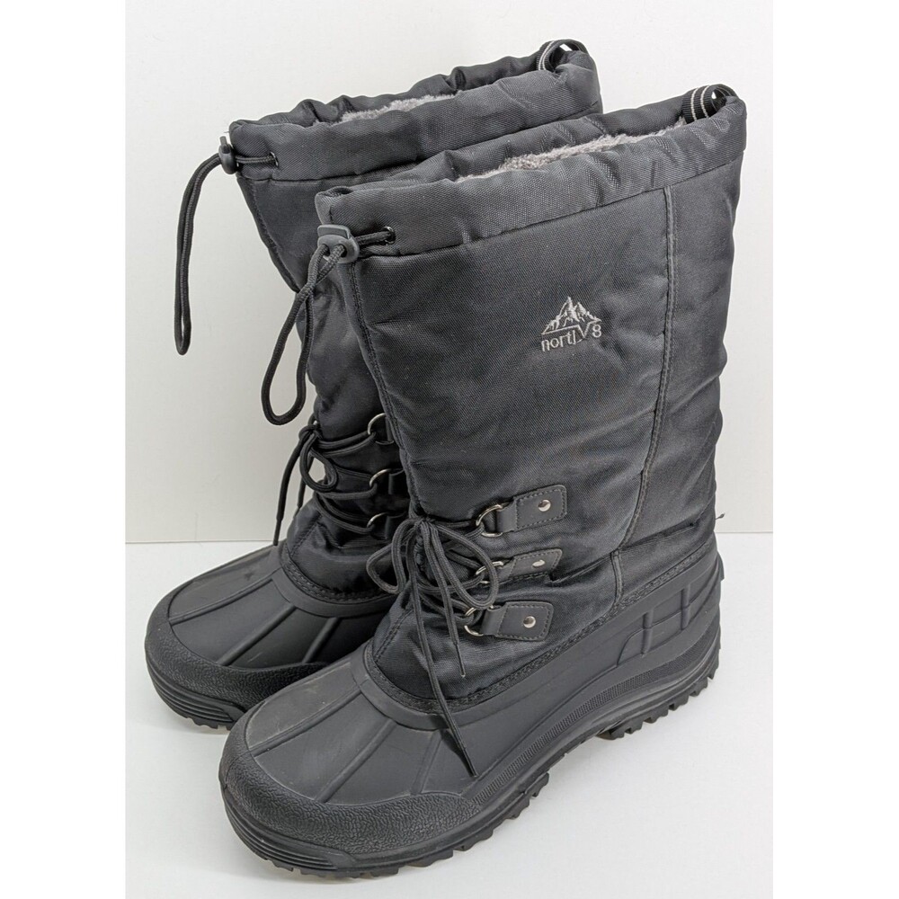 NORTIV 8 Mountaineer-2M Men's 12 Waterproof Thinsulate Snow Boots Black